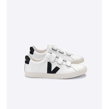 White/Black Men's Veja 3-LOCK LEATHER Sneakers | AU 300NWY